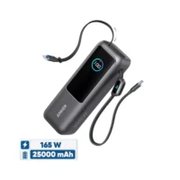 پاوربانک 100 وات انکر مدل A1695 ظرفیت 25000 میلی آمپر ساعت به همراه دو کابل USB-C