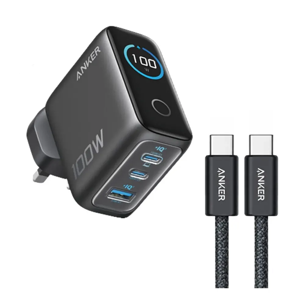 شارژر دیواری 100 وات سه پورت انکر مدل B121B به همراه کابل تبدیل USB-C 1 شارژر دیواری 100 وات سه پورت انکر مدل B121B به همراه کابل تبدیل USB-C